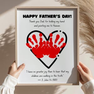 Father’s Day Handprint Bible Craft, LDS Sunday School & Preschool Activity, Christian Father’s Day Printable Keepsake LDS Primary Gift H11-8