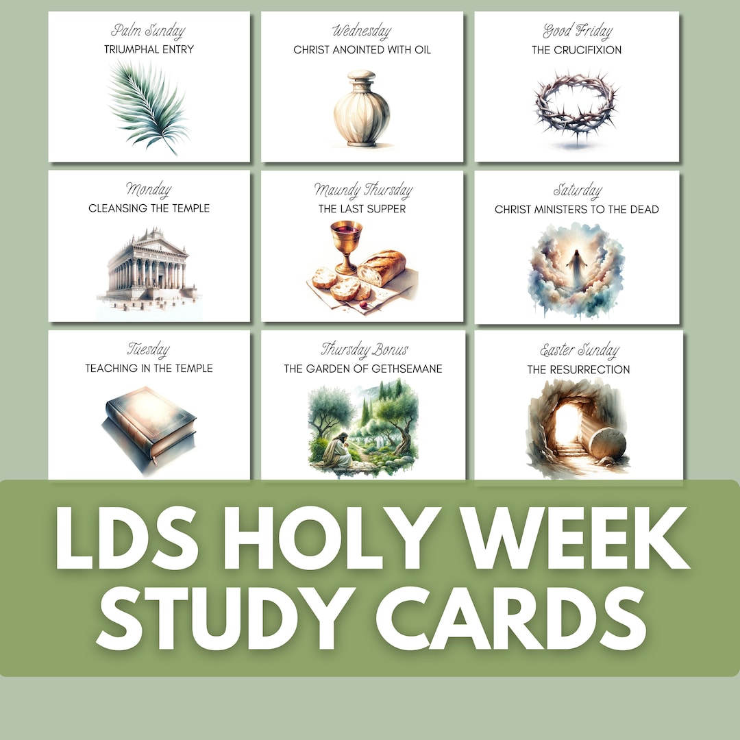 LDS Holy Week Study Cards Printable, Easter Scripture Cards, LDS Easter ...