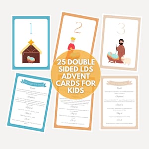 25 Kids Christmas Advent Calendar LDS, Study Scripture Cards, Christmas ...