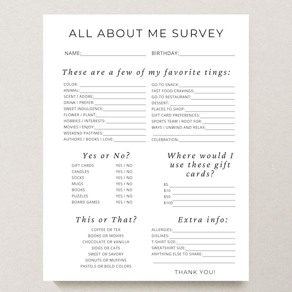 All About Me Employee Editable Etsy All about me employee editable etsy