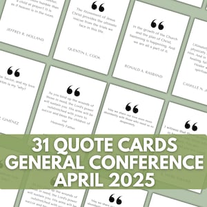 Konferencja Generalna Kwiecień 2025 Karty Cytatów, Konferencja LDS 2025 Karty Inspirujących Cytatów, Prezent Kościoła LDS, Wydrukowane Karty Konferencji Mormonów