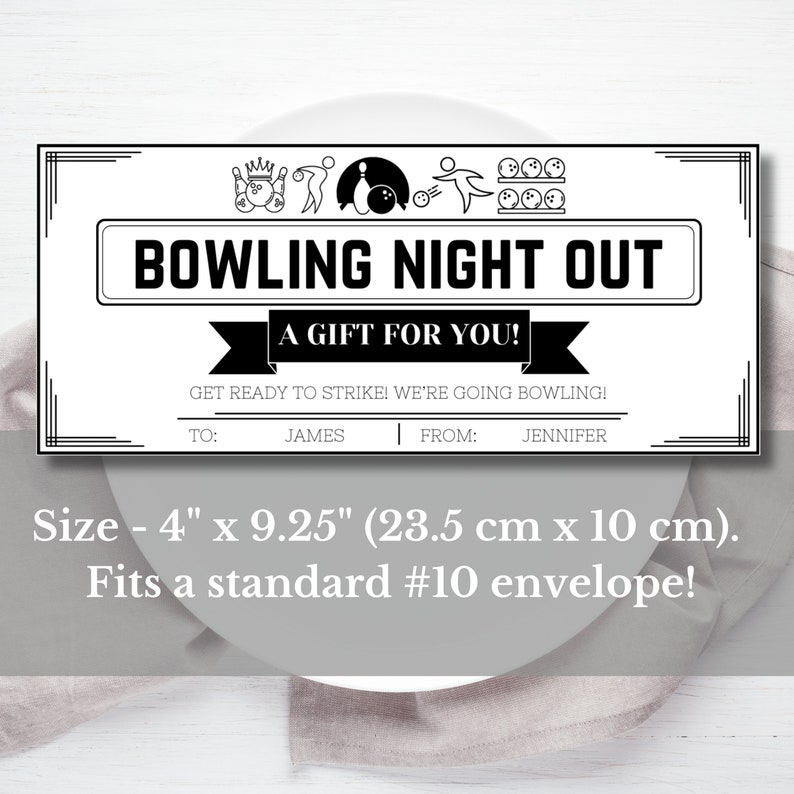 Bowling Gift Coupon Template EDITABLE, Bowling Lover Gift Certificate ...