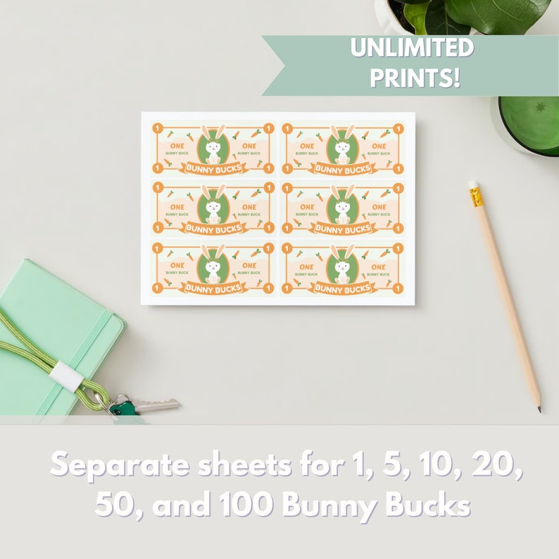 Easter Bunny Bucks Printable Template, Editable Money Reward System for ...