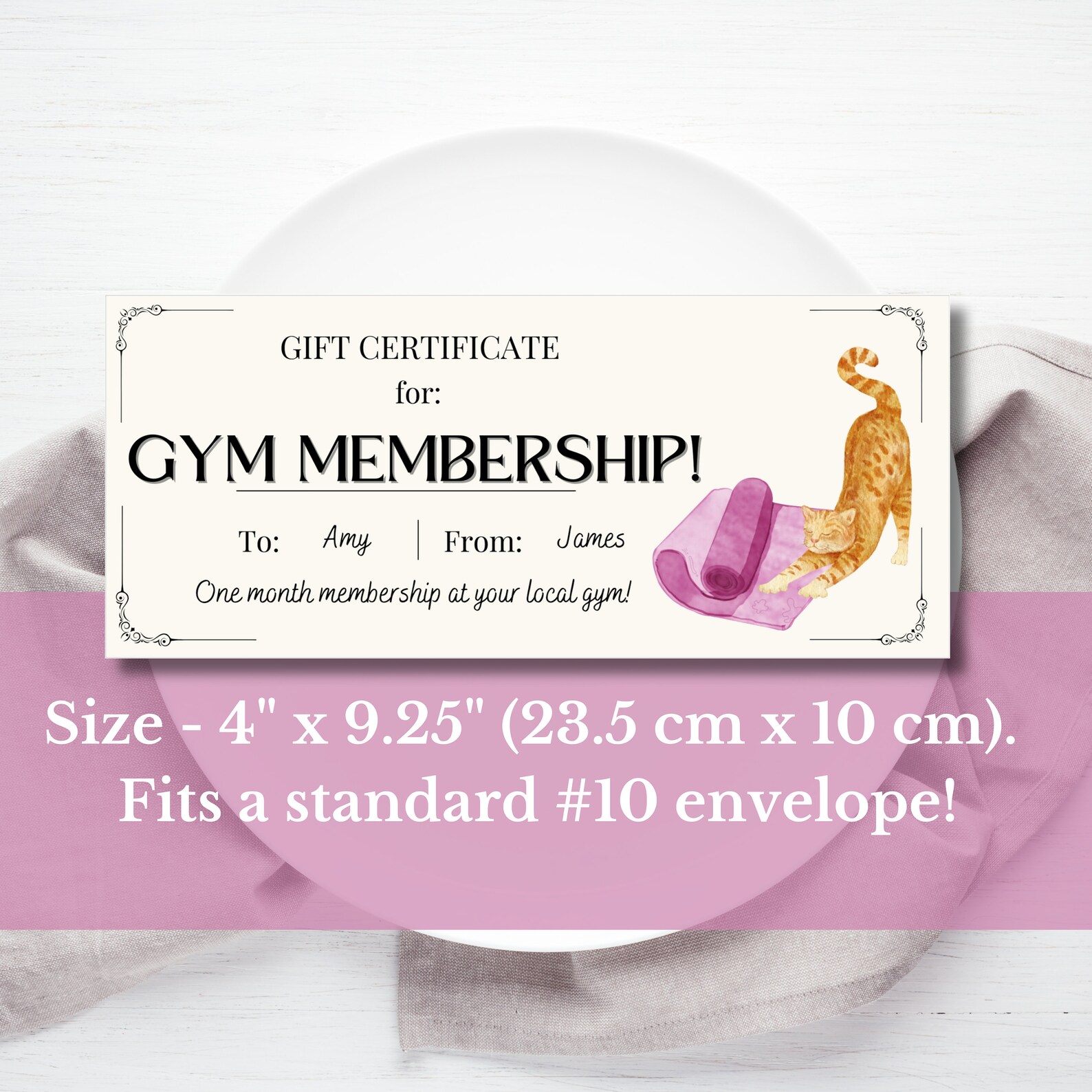 Gym Membership Printable Voucher Gift Certificate Template, Surprise ...