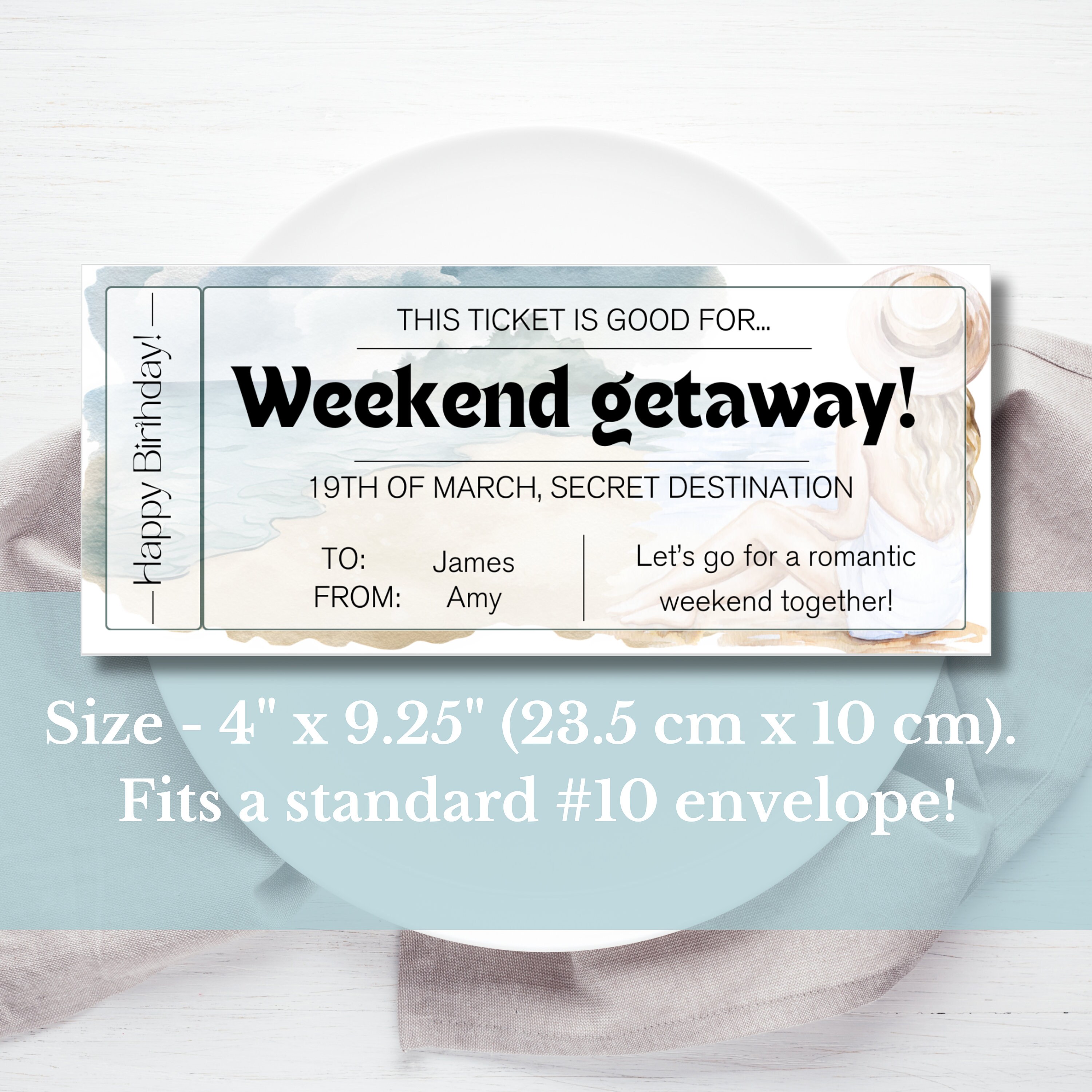 Weekend Getaway Trip Voucher Printable, Birthday Weekend Away Voucher ...