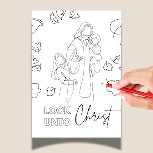 2025 LDS Youth Theme Printable Jesus With Kids Coloring Page, Young Women, Relief Society, LDS Primary Craft, Spiritual Activity YTC01-9