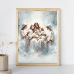 Jesus With Children Watercolor Print, LDS Baptism Gift Printable, I Am A Child Of God, Come Follow Me Youth, Primary Sunday School Decor I50