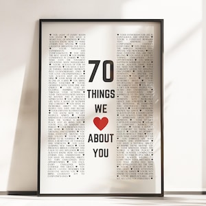 Póster de regalo de 70 cumpleaños para abuelo, regalo de cumpleaños para papá y mamá, regalo para hombre de 70 años, regalo de cumpleaños para tía, impresión de feliz 70 cumpleaños P100