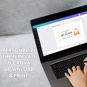 Art Class Gift Certificate Template, Art Lesson Voucher Printable ...