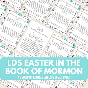 Tarjetas con relatos de las Sagradas Escrituras para la reflexión y el estudio de Pascua de los Santos de los Últimos Días, Libro de Mormón imprimible, Regalo de actividad de la Primaria de las Mujeres Jóvenes ministrantes EBM3