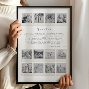 Christian Grandpa Poem Polaroid Photo Collage, LDS Gift for Papa, Editable Canva Template, Fathers Day Birthday Keepsake Printable Art P450