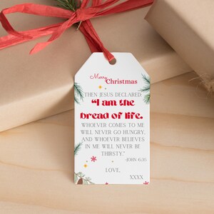 Editable Christian Christmas Gift Tag "bread of Life" Printable ...