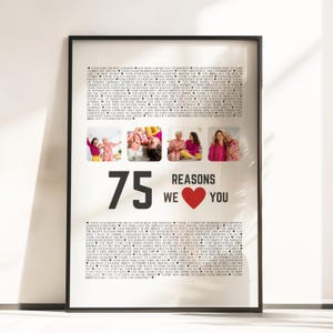 75th Birthday Gift For Women, 75th Birthday Gift For Men, 75th Birthday Gift For Mum, 75 Year Old Birthday Gift, 75 Year Old Man Gift P130