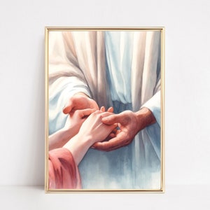 LDS Jesus Christ Artwork Watercolor Print Healing Hands, Digital Download, Printable Christian Spiritual Painting, LDS Young Women I76