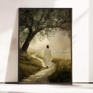 Jesus Christus druckbare Kunst, ich gehe durch Glauben-Wand-Dekor, Folge Christus Digitaldruck, christliches Plakat, das er auferstanden ist LDS sofortiger Download P260
