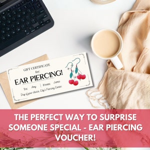Ear Piercing Gift Certificate Template, Surprise Birthday Printable ...