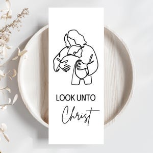 Look Unto Christ 2025 LDS Youth Theme Bookmark, Printable D&C 6:36 Scripture Bookmark, LDS Youth Group Sunday School Missionary Gift YWB03