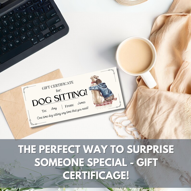 Custom Dog Sitting Gift Coupon Template, Pet Sitter Printable Voucher ...