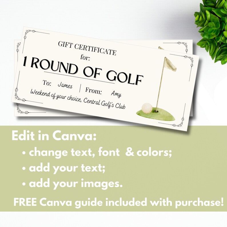 Image 14 for Golf Gift Certificate Template