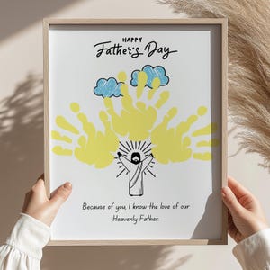Father’s Day Bible Craft, Handprint Art for Dad, Christian Father’s Day Keepsake, LDS Sunday School Craft Toddler Preschool Activity H11-1