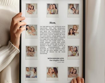 Bride to Mother Wedding Letter Present, Custom Canva Gift Template, Personalized Polaroid Photo Frame Editable, Wedding Day Keepsake P515
