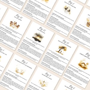 Tarjetas de estudio de Pascua de los Santos de los Últimos Días para imprimir, tarjetas de las Sagradas Escrituras de Semana Santa, cuenta regresiva de Adviento de Pascua, kit de historias de Pascua de los Santos de los Últimos Días para imprimir para niños de la Primaria EBM5