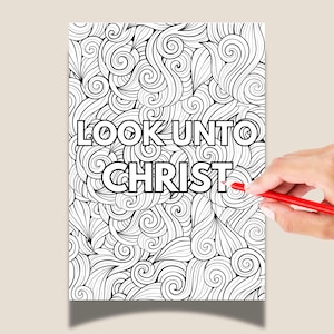 2025 LDS Youth Theme &quot;Look Unto Christ&quot; Coloring Page, YW Activity Idea, Primary Craft, Sunday School Printable, LDS Religious Art YTC01-5