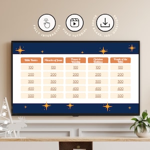 Christian Jeopardy Christmas Bible Interactive Presentation Game, Sunday School Trivia for All Ages Kids Adult, Church Family Game Night G06