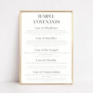 LDS Temple Covenants Print, Temple Covenants Art Poster, LDS Missionary Gift, Spiritual Growth Art, Gospel Art Print Digital Download