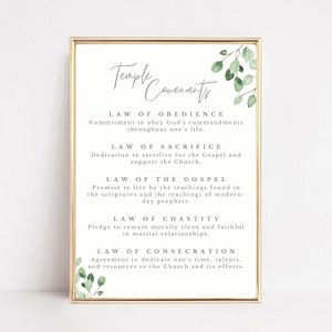 LDS Temple Covenant Print: Spiritual Wall Art, Temple Promises, Mormon Temple Gifts, LDS Wall Art Poster, LDS Missionary Gift TC3