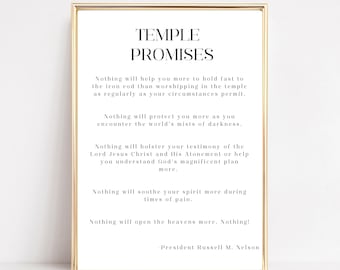 LDS Printable Temple Promises, General Conference Russell M Nelson Quote, LDS Wall Art, LDS Youth Theme Missionary Gift Called To Serve TP2