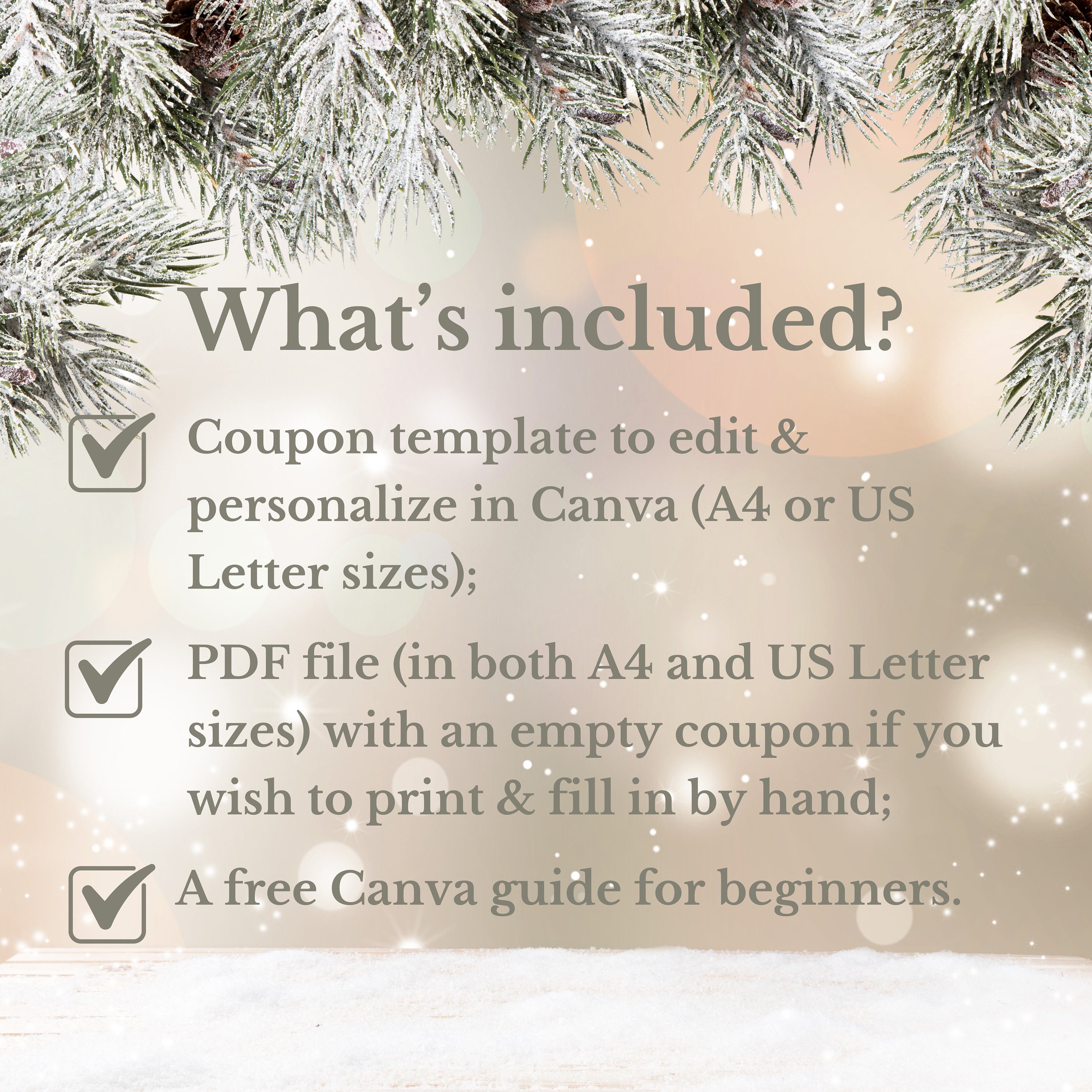 Christmas Babysitting Voucher, Custom Babysitting Coupon Template