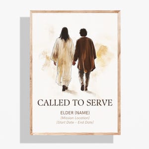 Editable Elder Missionary Farewell Sign, LDS Art Download, Custom Called to Serve Poster, Canva Template, Christian Printable Wall Art P434