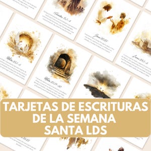 Tarjetas de Escrituras de la Semana Santa SUD, 12 Días hasta la Pascua, La Expiación y Resurrección de Cristo, Regalo para Misioneras PB4Esp