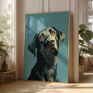 Labrador druckbare Geschenk Wand Kunst Poster - Mid Century Modern Hunde Illustration - Vintage Haustier Dekor