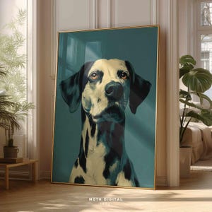 Dalmatiner Poster zum Ausdrucken – Mid Century Modern Hunde Illustration – Vintage Haustier-Dekor