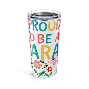 Floral Tumbler: Proud Parent Stainless Steel Travel Mug