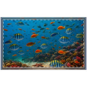 Tropical Fish Doormat: Colorful Reef Design, Beach House Decor