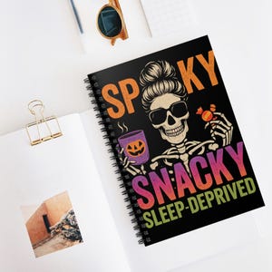 Spooky Snacky Themed Spiral Notebook | Halloween Journal, Fun Gift for Ghoulish Friends, Artsy Note-taking, Unique Stationery