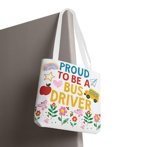 Proud Bus Driver Tote Bag: School-Themed Accessories