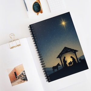 Nativity Scene Spiral Notebook: Christmas Journal, Religious Gift