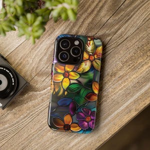 Stained Glass Floral iPhone Case: Vibrant Protective Cover