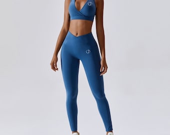 2STKS Gym Set voor vrouwen Butt lifting effect booty yoga legging set, Activewear, Yoga Sets, Workout Kleding Gym Mode, Sportkleding scrunch