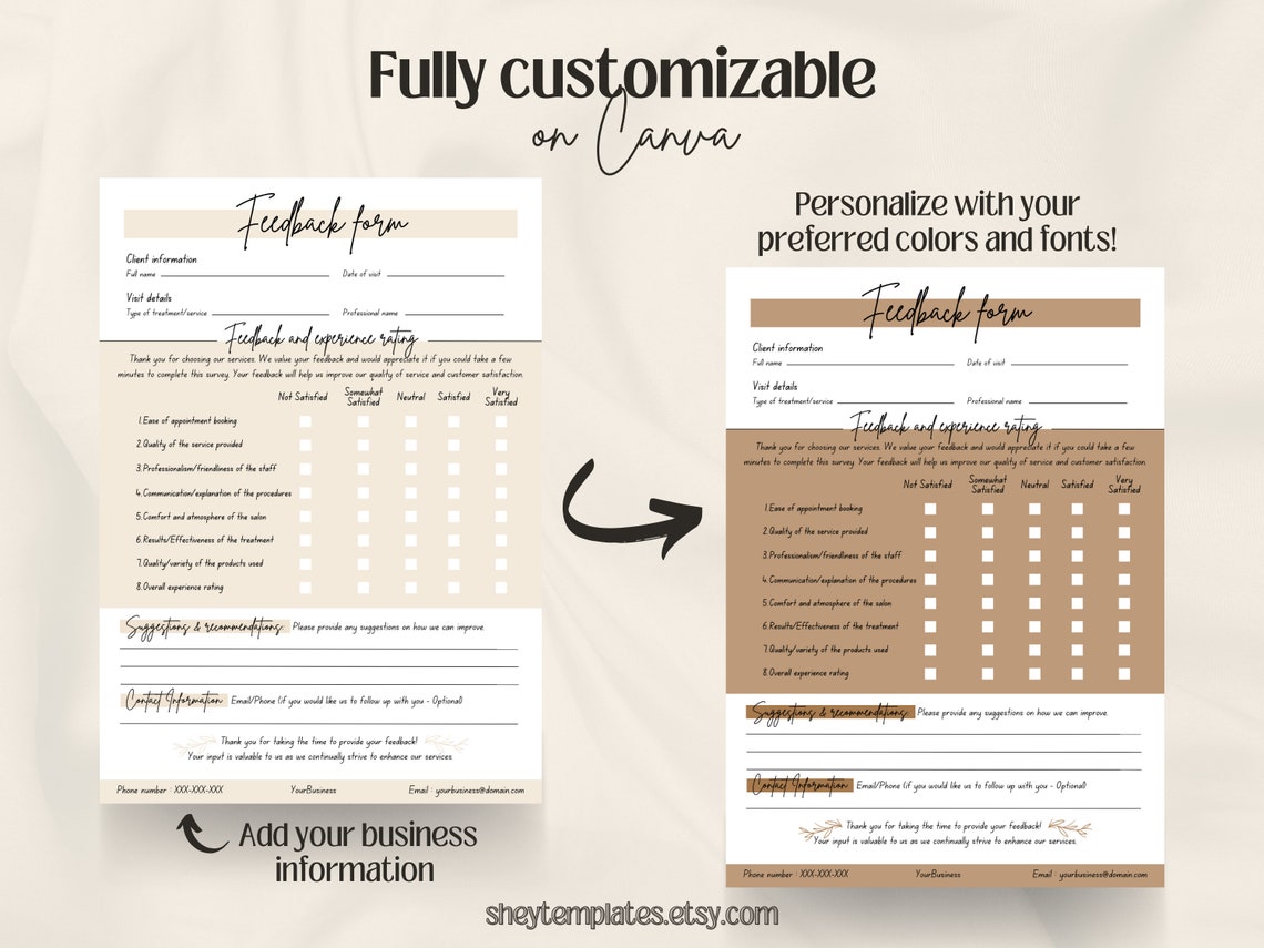 Editable Brow Template Bundle Canva Forms for Brow Techs