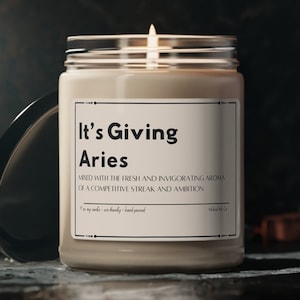 It&#39;s Giving Aries Candle, Funny Gift for Aries, Gift for Boyfriend, Gift for Girlfriend