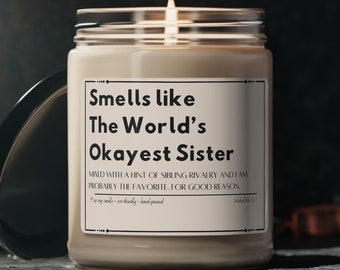 Ruikt naar 's werelds beste zusterkaars, grappig cadeau voor zus, broer of zus cadeau