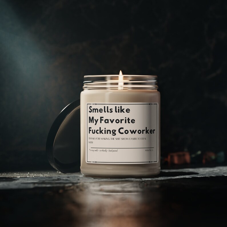 Smells like my Favorite Fucking Coworker Candle, Funny Gift for Coworkers, Coworker Birthday, Coworker Christmas, Gift for Friend image 1