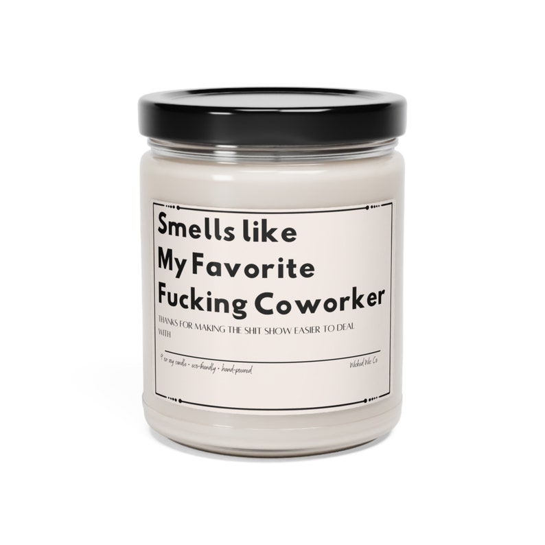 Smells like my Favorite Fucking Coworker Candle, Funny Gift for Coworkers, Coworker Birthday, Coworker Christmas, Gift for Friend image 2