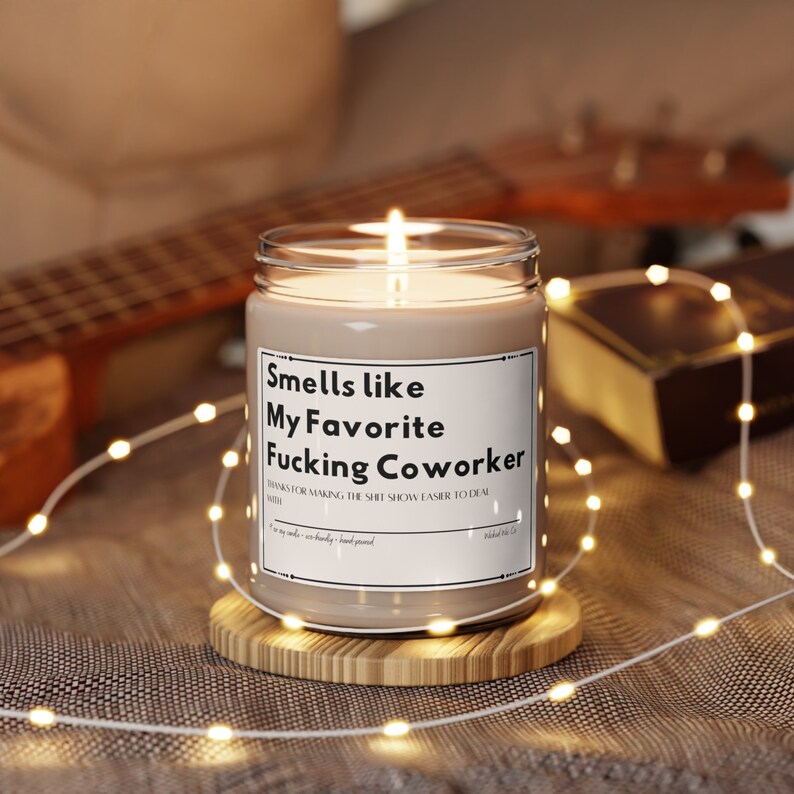Smells like my Favorite Fucking Coworker Candle, Funny Gift for Coworkers, Coworker Birthday, Coworker Christmas, Gift for Friend image 4