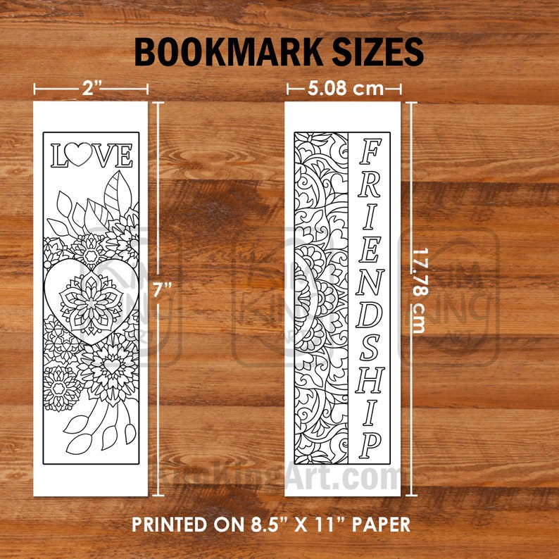 Bookmark Size Inches Make Your Own Bookmarks - Valentine's Set 1 - Etsy